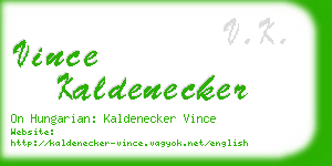 vince kaldenecker business card